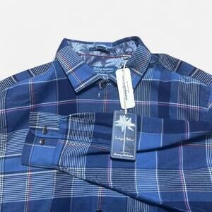 NWT Tommy Bahama Canyon Beach Flannel Dockside Blue Size XL